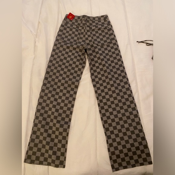 Grey denim checkerboard jeans and top set. By Sofie The Label. - Picture 4 of 5